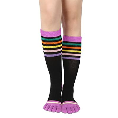 Unique Bargains 2 Pair Yoga Socks Five Toe Socks Ballet Socks with Grips  for Women Light Purple