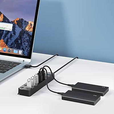 JoyReken 4-Port USB 3.0 Hub, FlyingVHUB Vertical Data USB Hub with 2 ft  Extended Cable