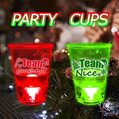 24 Pcs Reusable Christmas Cups 16 Oz Team Naughty or Nice Cups