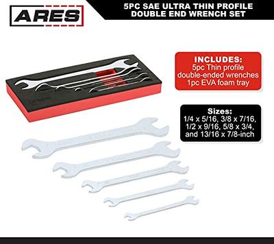 ARES 33042-5-Piece SAE Ultra-Thin Profile Double Open-End Wrench