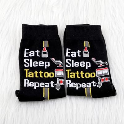 MBMSO Tattoo Artist Socks 2 Pairs Eat Sleep Tattoo Repeat Tattoo Socks  Funny Tattooing Gifts for Tattoo Lover Tattooist Gifts (Tattoo Socks) -  Yahoo Shopping