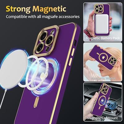 Stylish Magnetic Case for Apple iPhone 15 Plus Women Girls, Luxury Plating  Cute Love Heart Soft Back Cover Full Camera Lens Protection MagSafe Phone  Case iPhone 15 Plus - White 