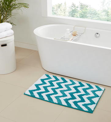 Better Trends Pegasus Polyester 21 x 34 Bath Mat Rug - Aqua - Yahoo  Shopping