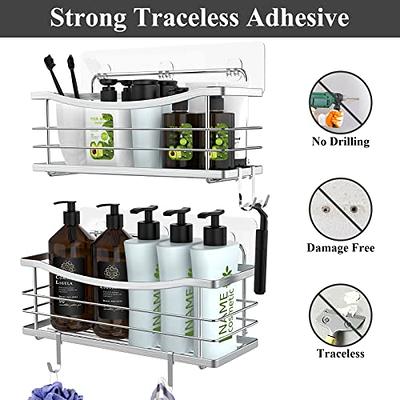 ODesign Adhesive Shower Caddy Basket Shelf with Hooks for Shampoo Razor  Soap Dish Holder Kitchen Bathroom Apartment Home Organizer No Drilling Wall  Mounted Stainless Steel Rustproof - 3 Pack - Yahoo Shopping