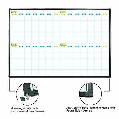 DOLLAR BOSS Whiteboard Calendar with Black Wood Frame, 16 x 12 Hanging  Magnetic Dry Erase White Board Monthly Calendar Planning Board for Wall