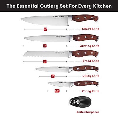  syvio Knife Sets for Kitchen with Block, 14 Piece with Built-in  Sharpener for Chopping, Slicing, Dicing&Cutting: Home & Kitchen