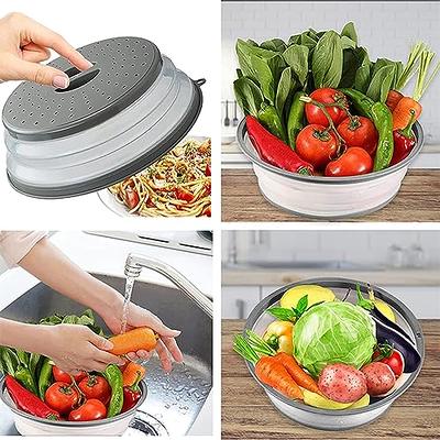 Collapsible Microwave Splatter Cover For Food; Multifunctional