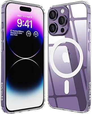 Magnetic Clear Case for iPhone 14 Pro Max Case with Full Camera Protection  [No.1 Strong N52 Magnets] [Military Grade Drop Protection] Shing for Women  Girls Phone Case (6.7) Purple,iPhone14promax 