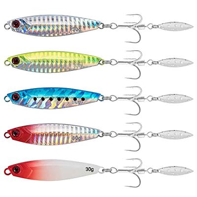 Dr.Fish 5 Pack Metal Jigging Spoon Saltwater Fishing Spoons Lures