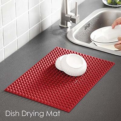  XXL Silicone Dish Drying Mat for Kitchen Counter or Under Sink,  24 x 18 Extra Large, Waterproof Pet Feeding Mat, Dog Food, Water Bowls,  Under Drying Racks for Dishes, Coffee Bars