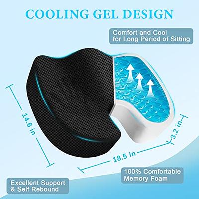 Gel Memory Foam U-shaped Seat Cushion Massage Car Office Chair for Long  Sitting Coccyx Back Tailbone Pain Relief Gel Cushion Pad