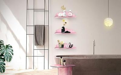 Danpoo Adhesive Floating Shelves for Wall Storage, Metal Wall Shelves,  Small Bathroom Shelves Wall Mount, 8 Mini Display Shelves for