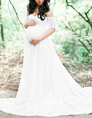 white maternity dress for baby shower