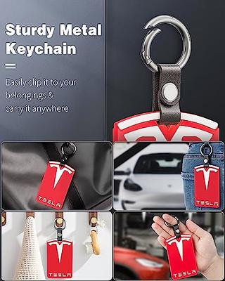 2pcs Black&red Car Keychain Key Chain Key Ring Key Fob Leather