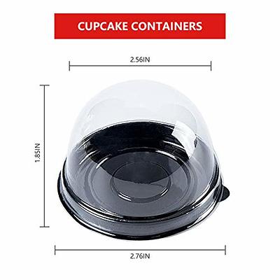 Plastic - 1 Cavity Flat Top Cupcake Container - Standard Size