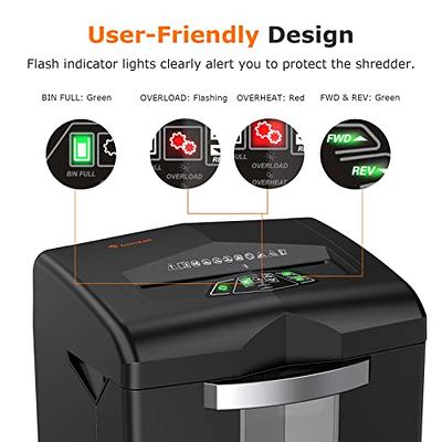 Woolsche Paper Shredder, 18-Sheet Cross Cut with 7.93Gallon Pull Out Bin,  P-4 Security Level, Shred Paper and Credit Card and CD, Durable&Fast with