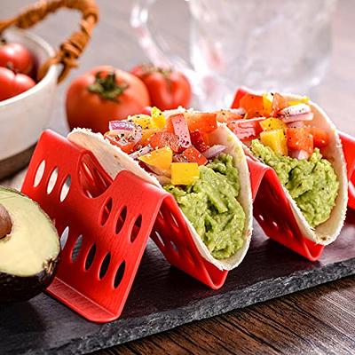  KITCHENX Metal Taco Holders Set of 4 - Heavy-Duty Taco Stands  hold 3 Tacos - Use as a Taco Rack to fill Tacos with Ease - Safe for  Dishwasher, Oven, and