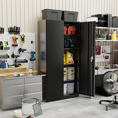 SISESOL Metal Storage Cabinet with Doors and Shelves, 71 Tool Storage  Cabinet- Garage Cabinets and Storage System Kitchen Pantry Storage Cabinet  with