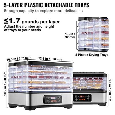 Fruit Dryer Vegetables Herb Meat Drying Machine Household Food Dehydrator  Pet Meat Dehydrated Snacks Air Dryer With 5 Trays 220V