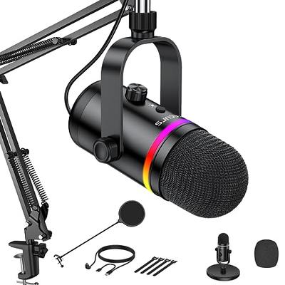 Podcast Microphone for Phone/Pad/PS4,Condenser Recording USB Microphone for  Computer,Metal PC Microphone for Gaming,ASMR,,Streaming Mic Kit
