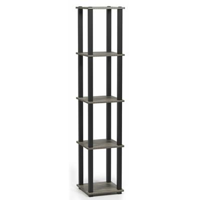 Furinno Turn-N-Tube 5 Tier Corner Display Rack Multipurpose Shelving Unit, Espresso/Black