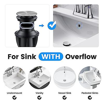 KES Pop-Up Bathroom Sink Drain with Overflow with Strainer Basket