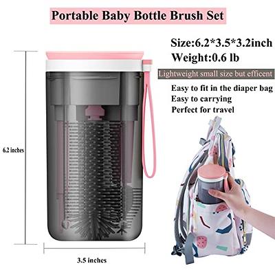 Baby Bottle Brush&Travel Baby Bottle Drying Rack-Portable Baby Bottle  Cleaning Silicone Brush, Bottle Cleaner Brush Kit,New Mom Gifts for Women  After Birth (Pink) - Yahoo Shopping