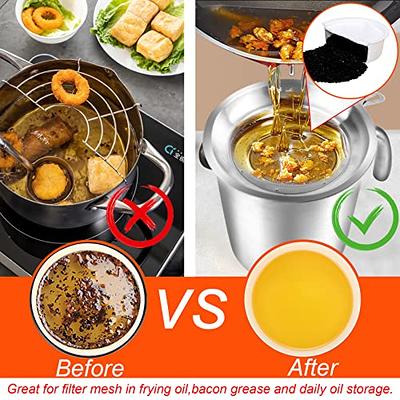 Chihee Grease Container Stainless Steel Bacon Grease Saver with Fine Mesh  Strainer 2L / 67.6 fl oz Oil Container Grease Can with Dust-proof Lid