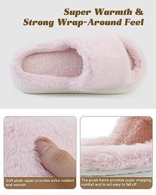 Dream Pairs Women's Plush Fuzzy Slip on Indoor Outdoor Winter House Slippers