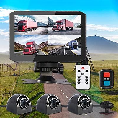 VSYSTO 4CH Truck Dash Cam, 7 Inch Screen Vehicle Backup Camera