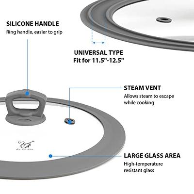 Universal Silicone Glass Lid Cover Heat-Resistant with Steam Hole