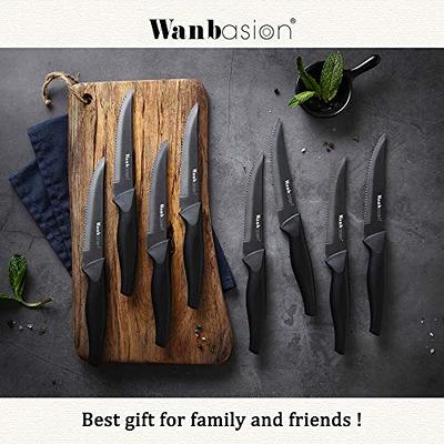 Wanbasion Black 16 Pieces Kitchen Knife Set Dishwasher Safe