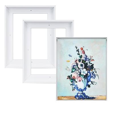 Floating Frame for 8x10 Inch Canvas Painting 1-1/4 Deep, (4 Color) Picture  Art Wall Decor, White Frames