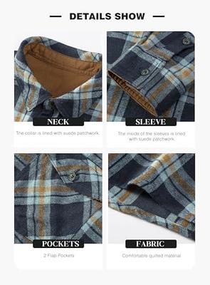 JMIERR Men's Casual Long Sleeve Hooded Flannel Shirts Lightweight