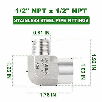 2Pcs 304 Stainless Steel 90 Degree Elbow 3/4 NPT Threaded Pipe Fitting  Female x Male