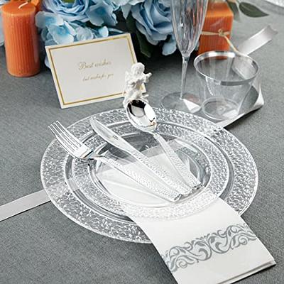 Silver Rim Clear Plastic Wine Glasses