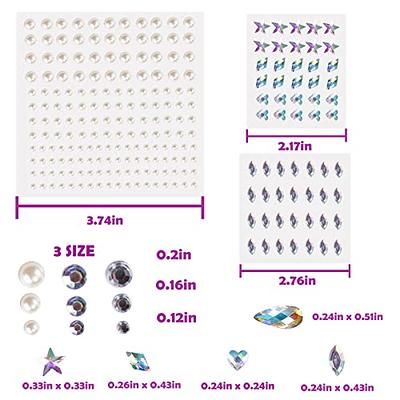NOOEPC Hair Jewels, Clear Self Adhesive Hair Gems, Face Jewels Stickers for  Makeup, Hair Diamonds,Hair Pearls Stick On,Bling Stickers Rhinestone Self
