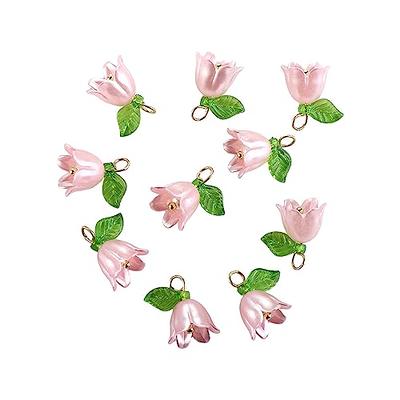 10PCS Enamel Flower Charm Pendant for Jewelry Making DIY Bracelet Earring  Crafts