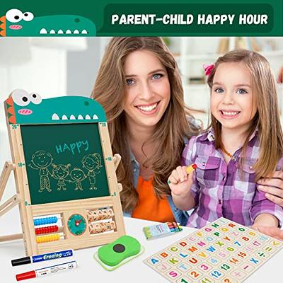 Easel for Kids Wooden Table Top Easel Double-Sided Whiteboard & Chalkboard  Art Easel for Kids Portable Kids Easel with Alphabet Abacus Clock - Yahoo  Shopping