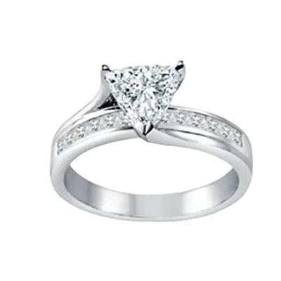 1 Carat Simple Solitaire Silver Ring For Women