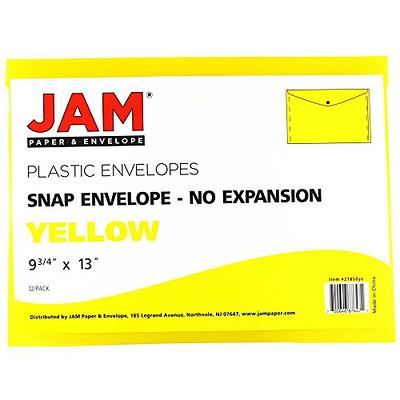JAM Paper Plastic Letter Booklet Envelopes 9 34 x 13 Snap Closures Assorted  Colors Pack Of 6 Envelopes - Office Depot