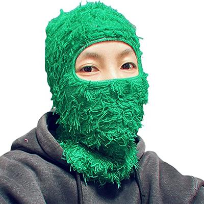 1&2 Pcs Distressed Balaclava Ski Mask Knitted Full Face Windproof Winter  Yeat Shiesty Ski Mask for Men Women One Size Beanie