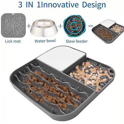 Slow Feeder Upgraded 3 in 1 Dog Bowls Dog Licking Mat With Suction Cups For  Anxiety Relief Perfect For Pet Food Yogurt BPA Free