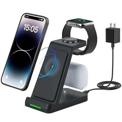 3in1 15W Wireless Charger Foldable Dock Stand For Apple Watch iPhone 15 Pro  14 X