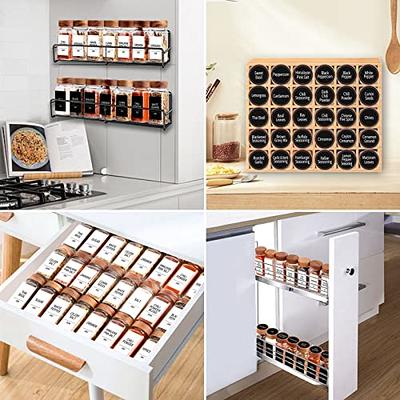 VITEVER Spice Rack with 28 Spice Jars, Organizer for Cabinet, Spice Jars  with Labels, Chalk Marker and Funnel, 4 Tier, Countertop, Pantry, Cupboard