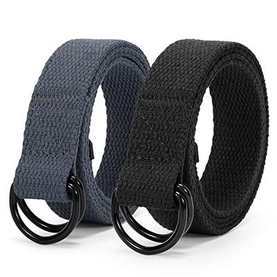 JASGOOD Boy's Belts Kids Canvas Web Belts Football Belts with Double D-ring  Buckle, A-Black+Grey, Suit Waist Size 23-28 inches - Yahoo Shopping
