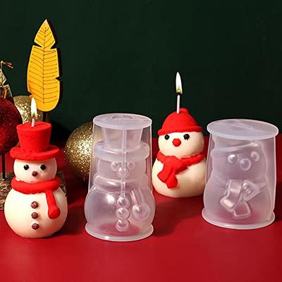 3D Christmas Silicone Candle Mold DIY Aromatherapy Candle Mould Snowman  Gypsum Resin Soap Ice Mould Home Decor Christmas Present