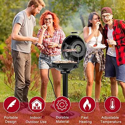 1600W Electric BBQ Grill with Removable Non-Stick Warming Rack - Costway