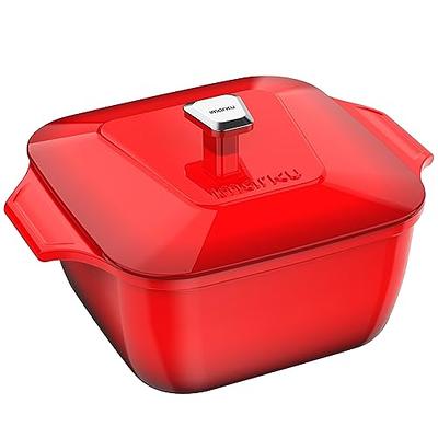 imarku | 5-Quart Enameled Cast Iron Dutch Oven Pot with Lid Nonstick Enamel  Coating Easy to Clean - Red