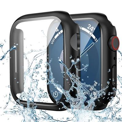 Blue Bumper Case For Apple Watch  2 in 1 Tempered Glass Screen Protec